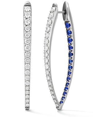 Diamond and Blue Sapphire Large Cristina Earrings