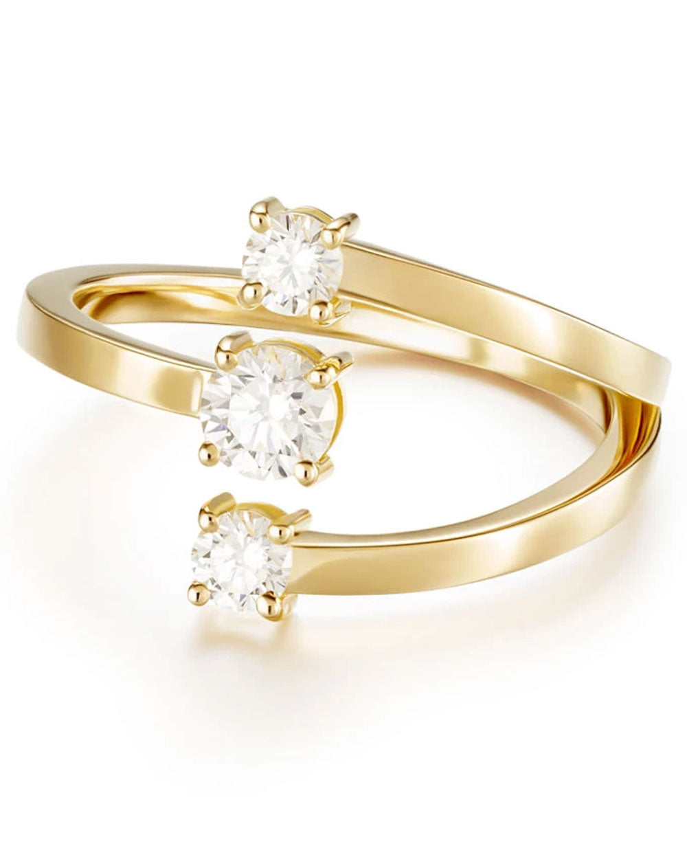 Yellow Gold Diamond Small Aria Moon Ring