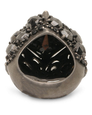 Black Diamond and Spinel Cocktail Ring