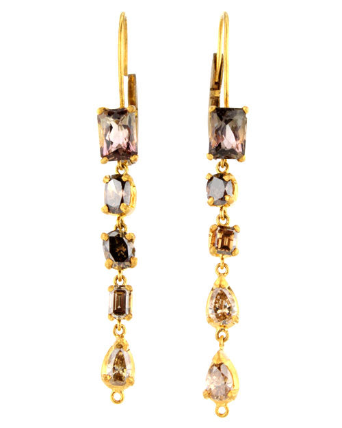 Diamond and Tourmaline Dangle Earrings
