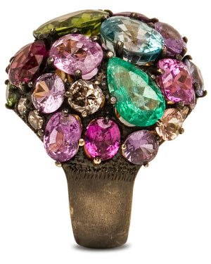 Monet Gemstone Cluster Dome Ring