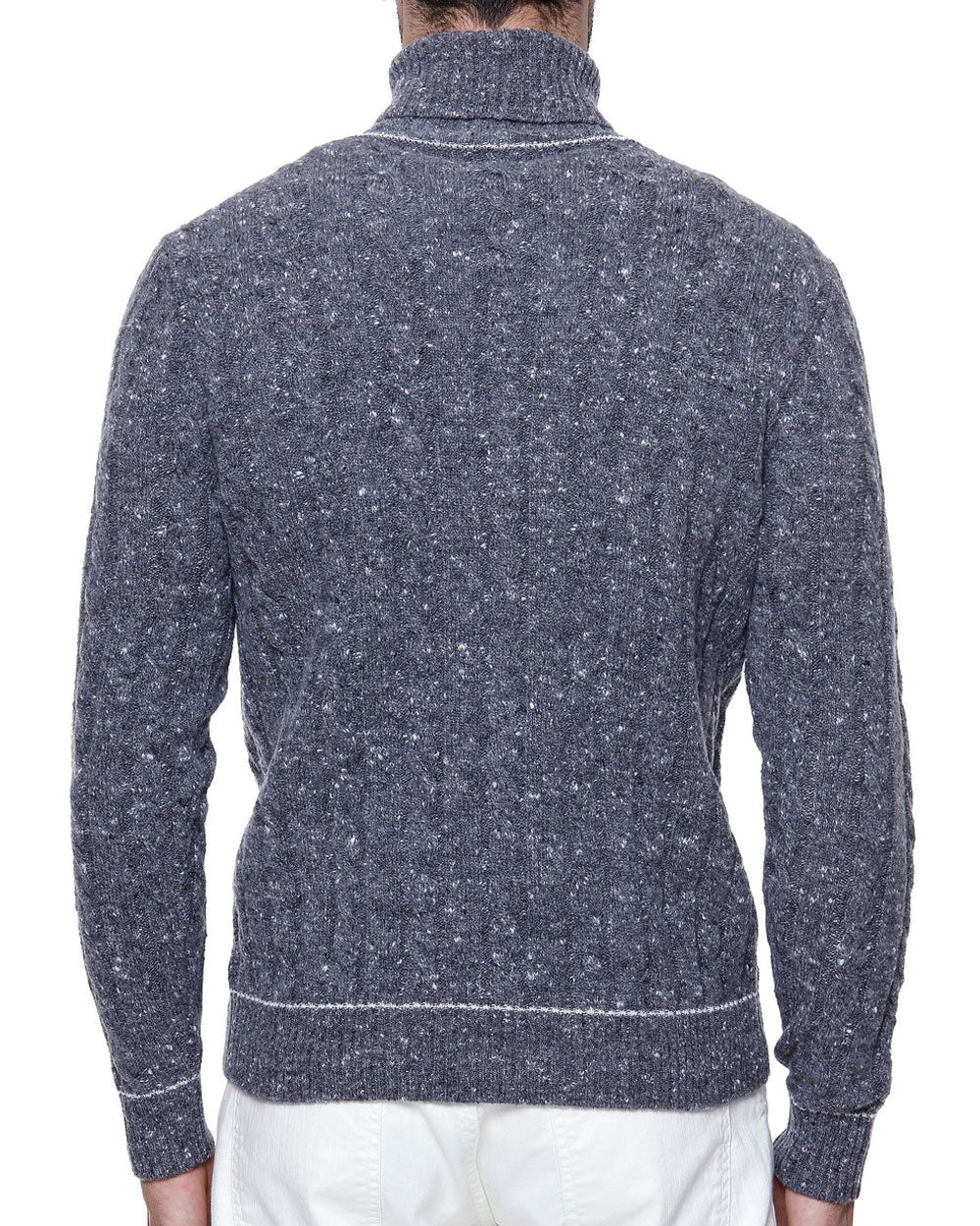 Mid Grey Melange Turtleneck Sweater