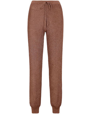 Brown Metallic Knit Pants