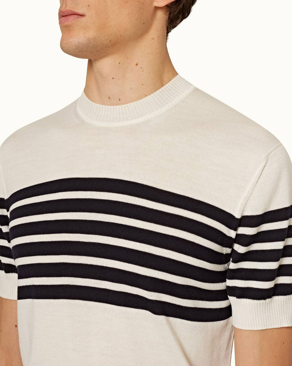 Moliet Stripe Knit T-Shirt in Ink