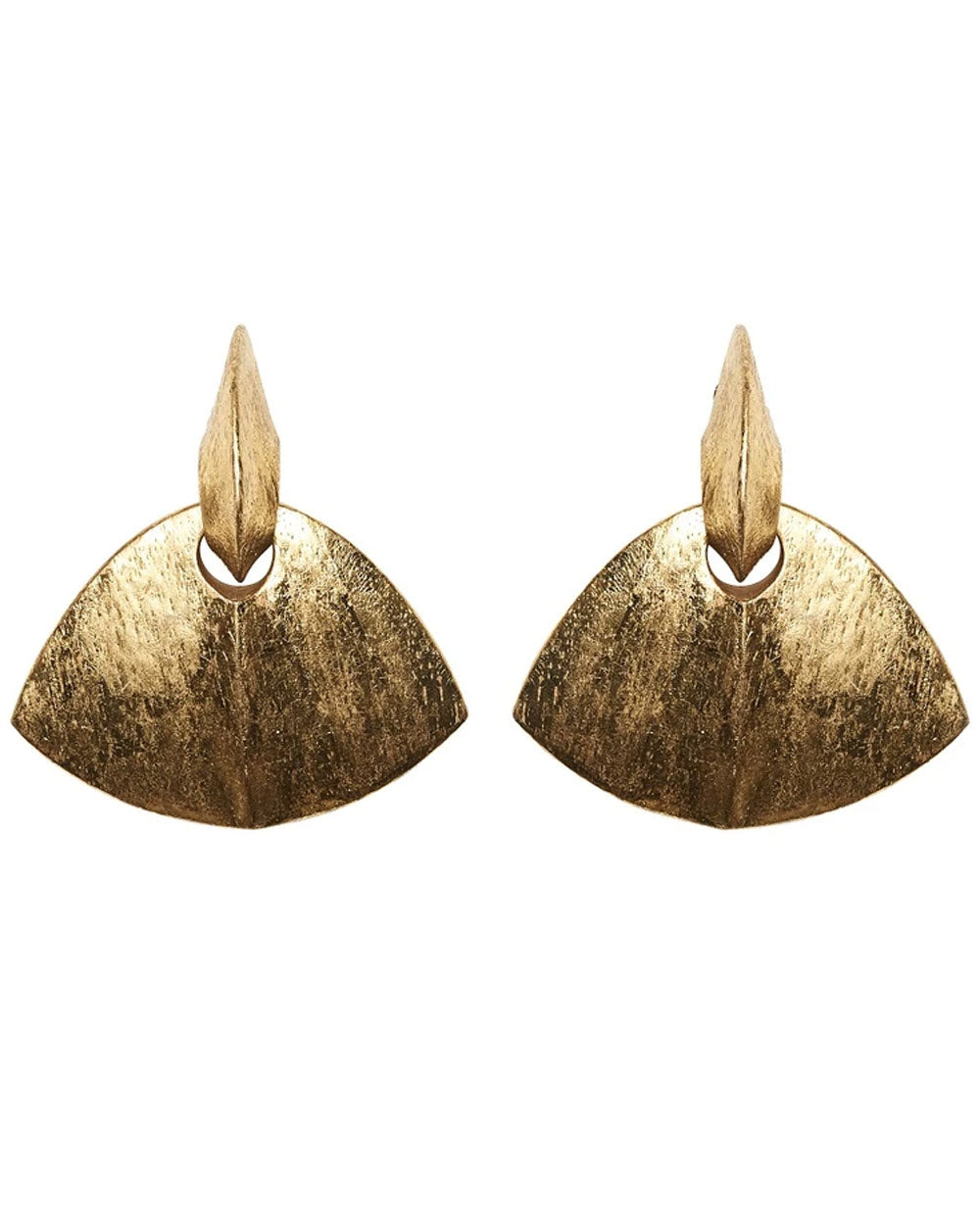 Acacia Wood and Gold Foil Florence Fan Earrings