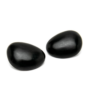 Ebony Button Lima Earrings