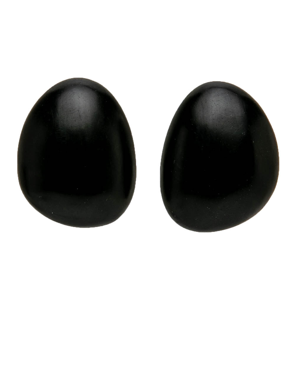 Ebony Button Lima Earrings