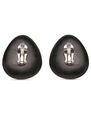 Ebony Wood Button Earrings