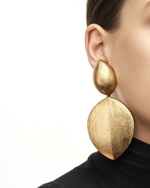 Gold Foil Bologna Double Drop Earrings