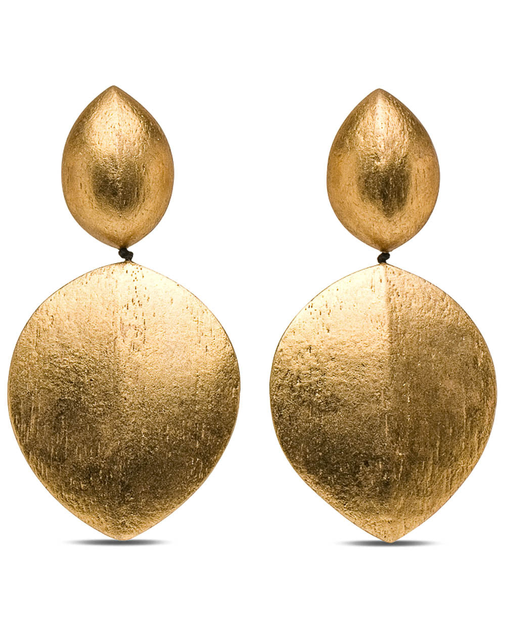 Gold Foil Bologna Double Drop Earrings