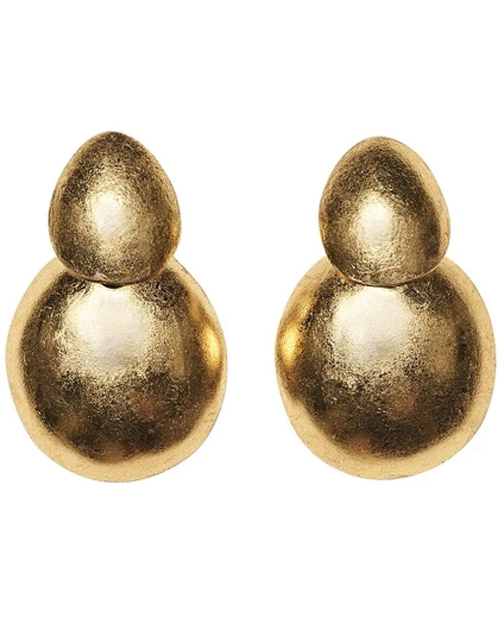 Gold Foil Quito Double Drop Earrings