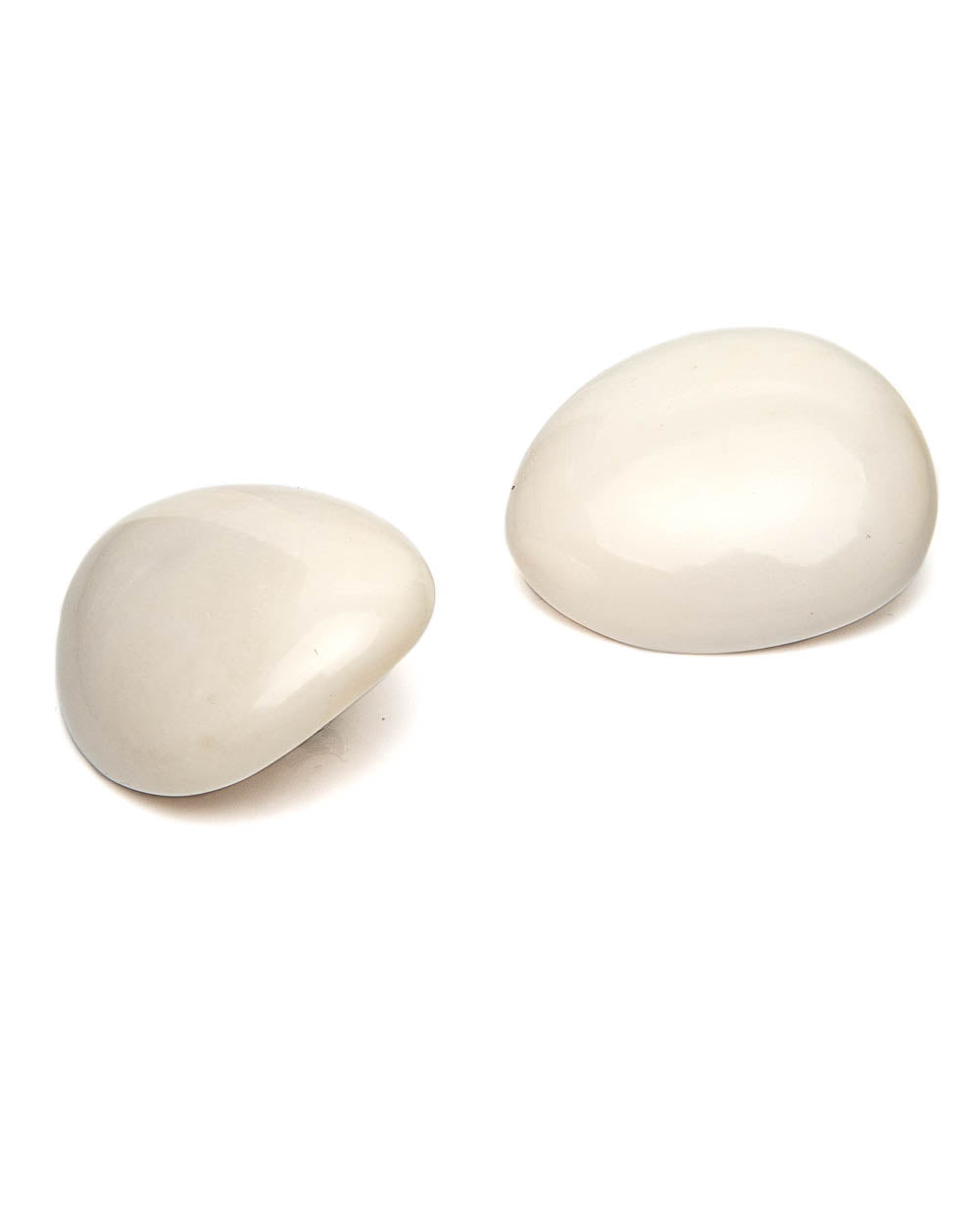 White Bone Lima Button Earrings