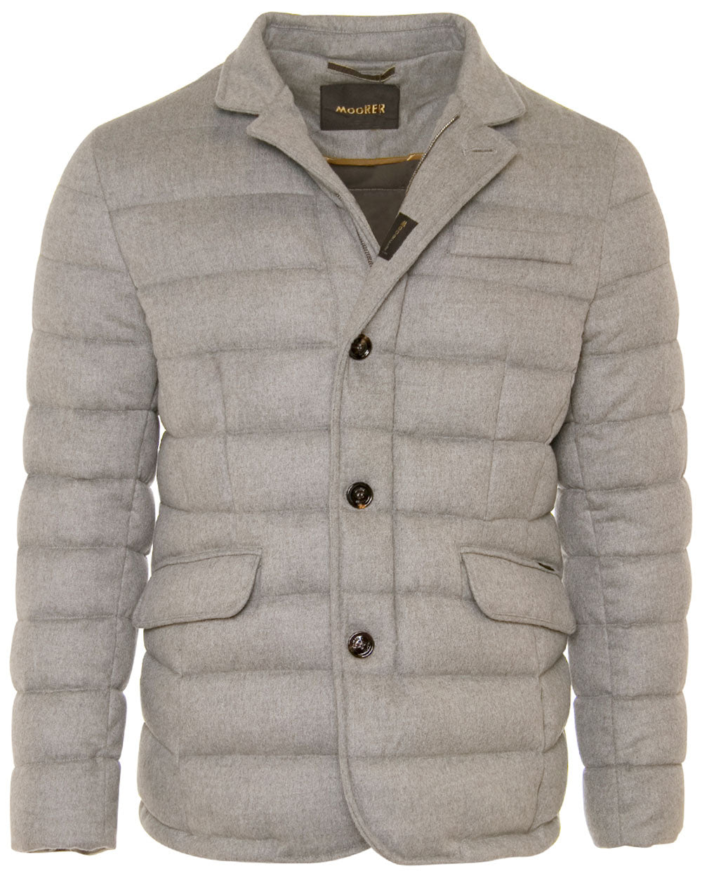 Light Grey Wool Puffer Jacket