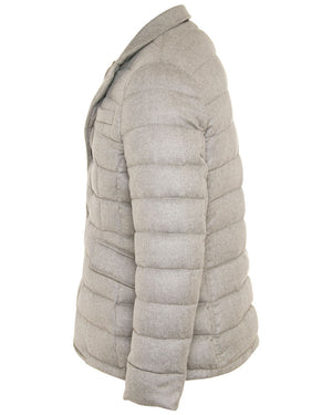 Light Grey Wool Puffer Jacket