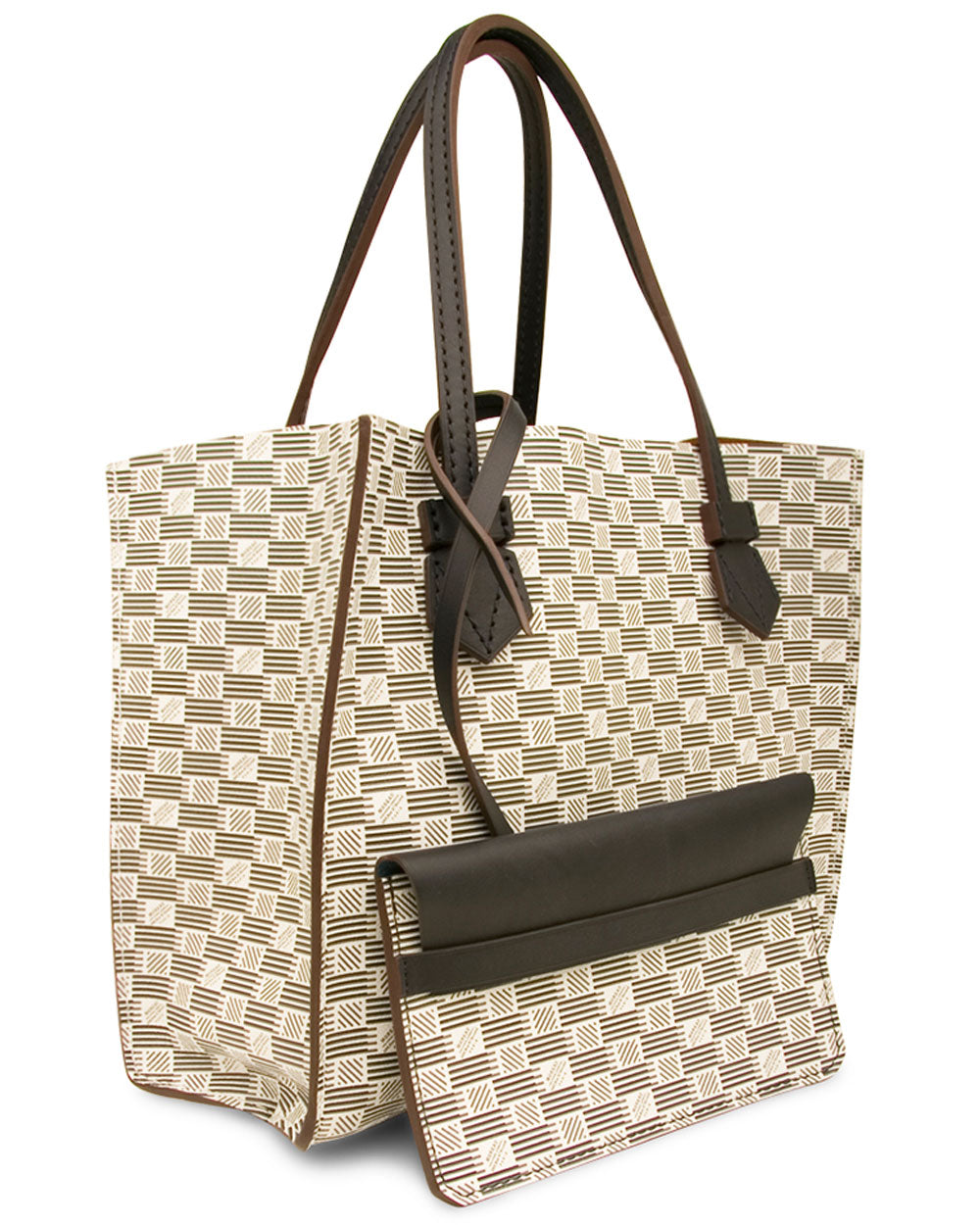 Bregancon Reversible Tote in Blanc and Brown