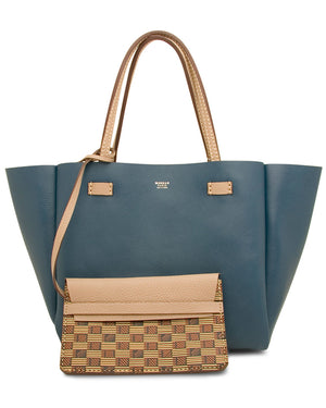 Bregancon Reversible Tote in Beige and Blue