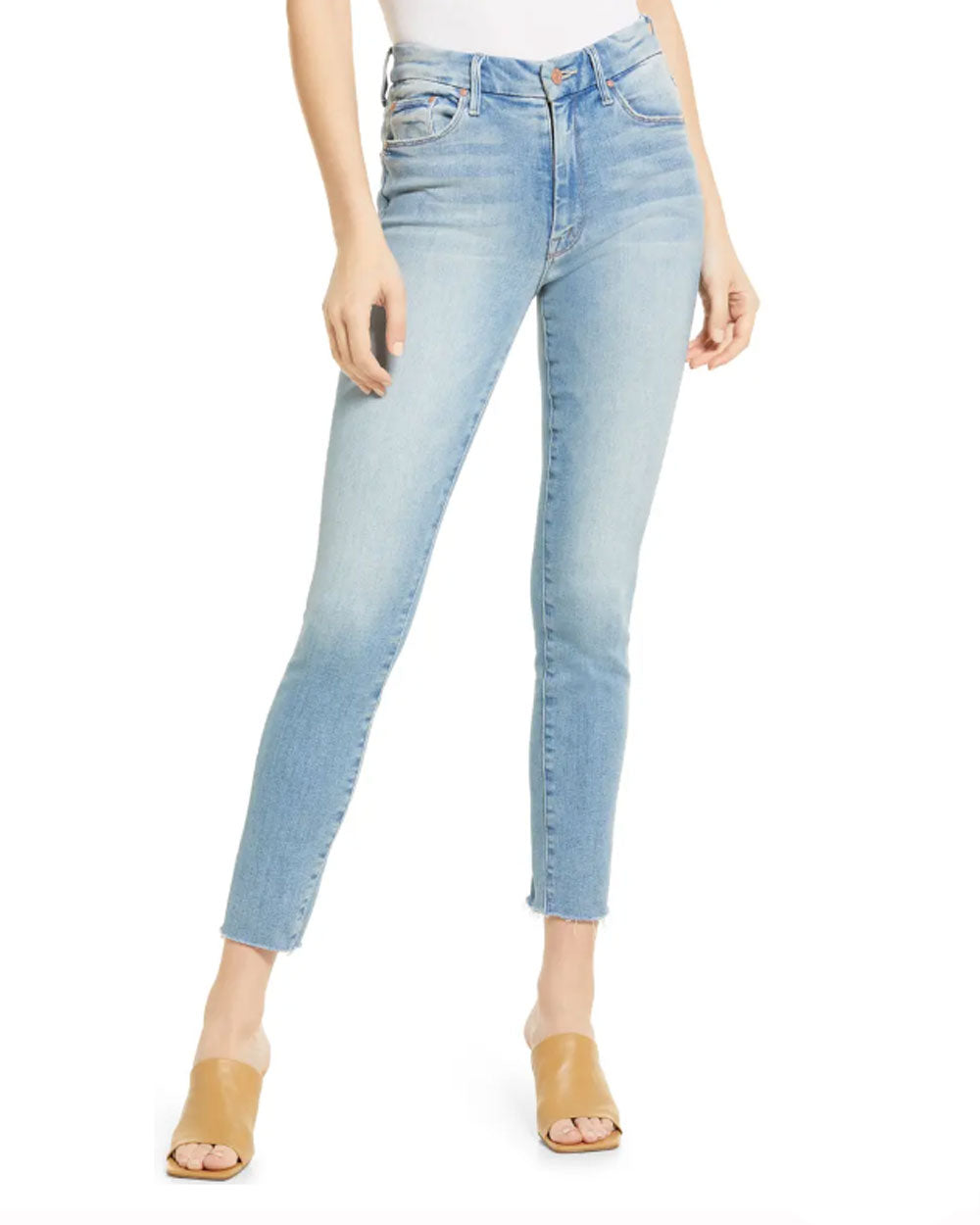 High Waisted Looker Ankle Fray Jean in Au Revoir