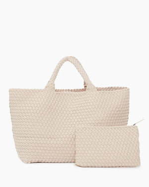 St. Barth’s Large Woven Tote in Ecru