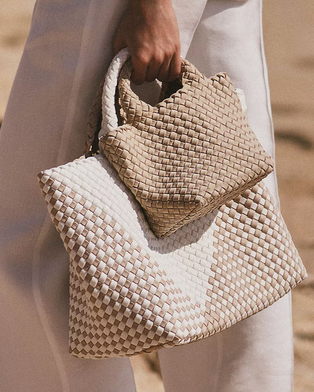 St. Barth's Woven Medium Tote in Anthena