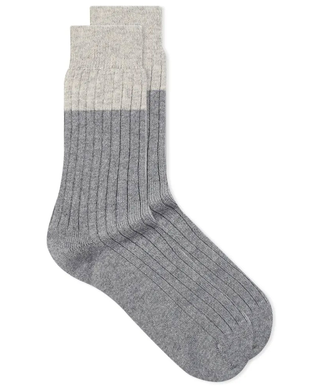 Grey Melange Wool Midcalf Socks