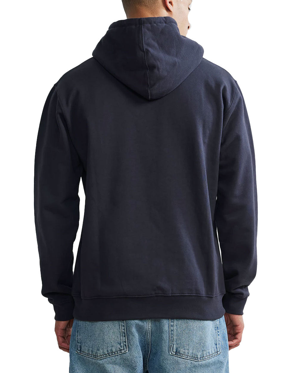 Navy Blue Relaxed Cotton Hoodie