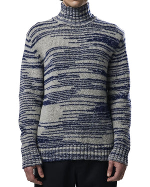 Navy and Grey Douglas Mockneck Sweater
