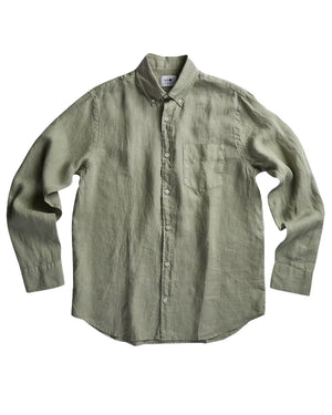 Oil Green Levon Linen Shirt