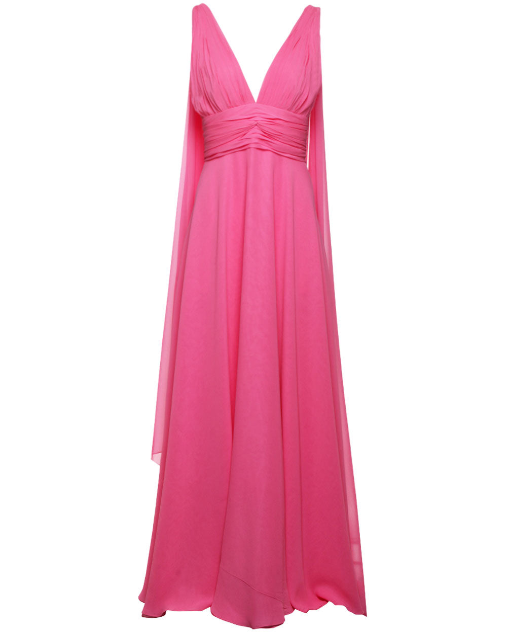 Sleeveless Chiffon Gown in Pink