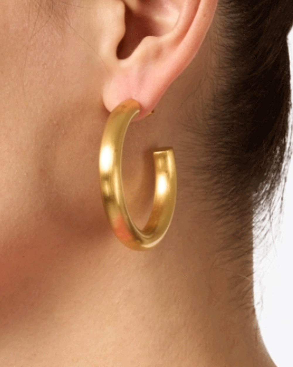 Brushed Gold Hoop Earrings