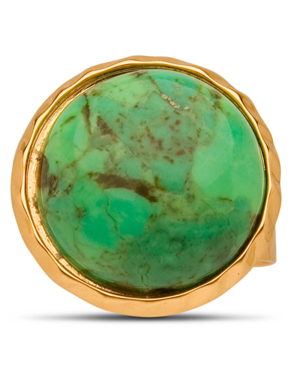 Green Turquoise Bezel Adjustable Ring