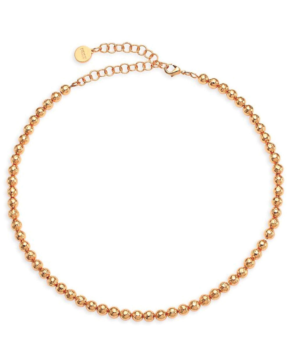 Hammered Gold Bead Short Necklace
