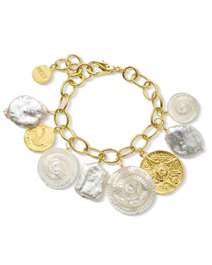Shell and Coin Charm Bracelet