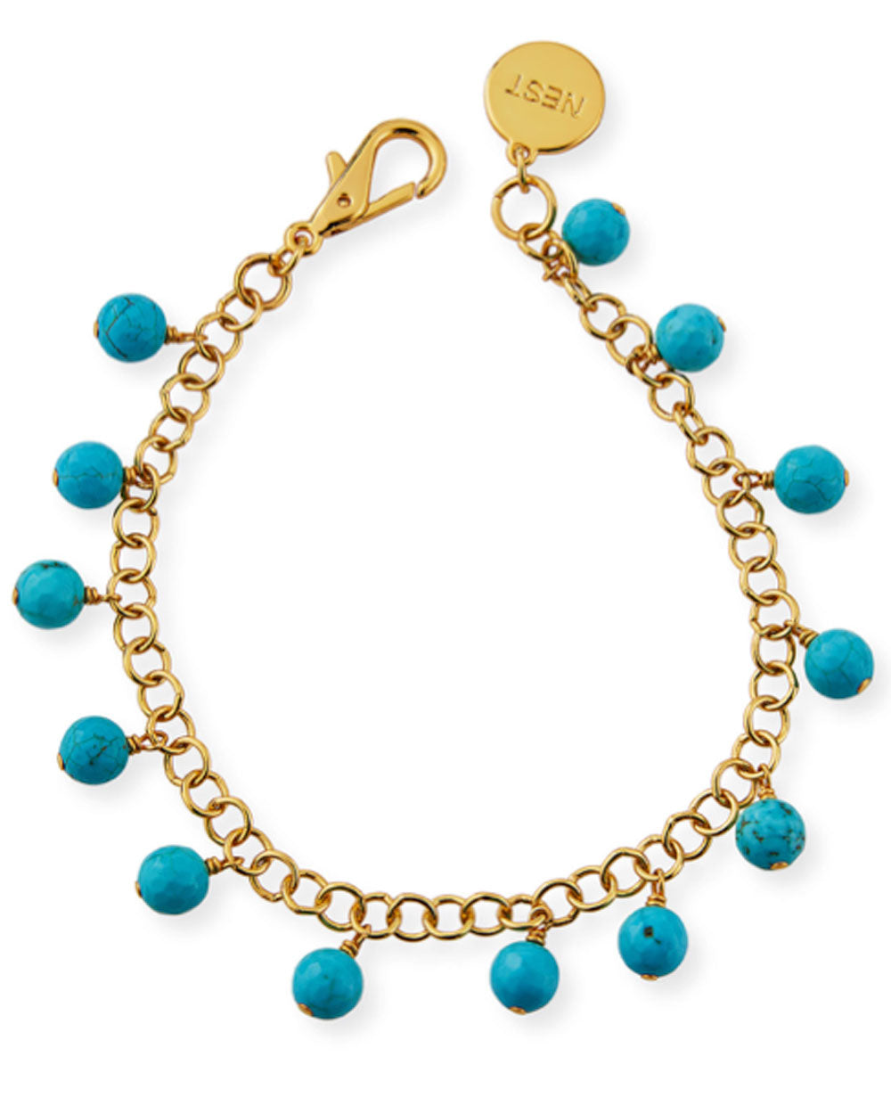 Turquoise Drop Charm Anklet