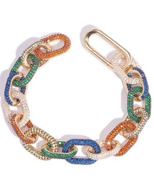 14k Gold Vermeil Drummond Multicolor Crystal Bracelet