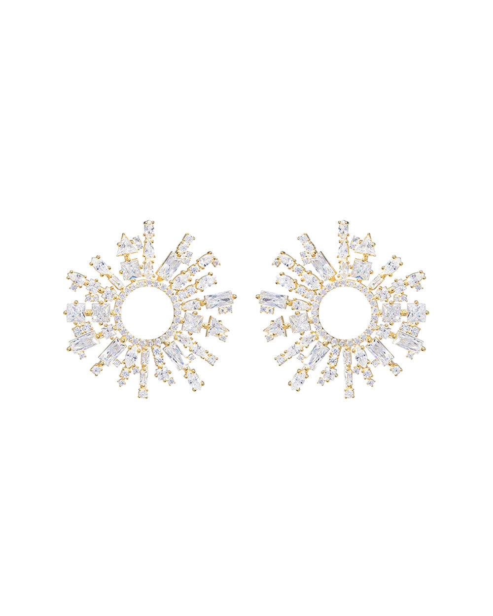 14k Gold Vermeil Margaret Clear Crystal Earrings