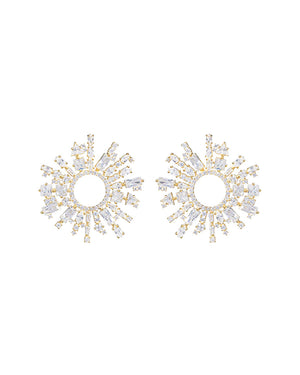 14k Gold Vermeil Margaret Clear Crystal Earrings