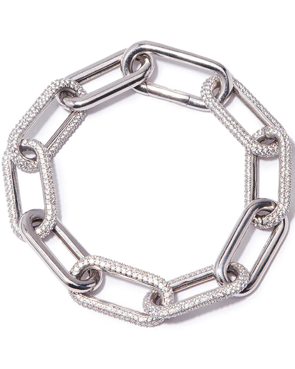 White Rhodium Crystal Link Bracelet