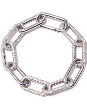 White Rhodium Crystal Link Bracelet