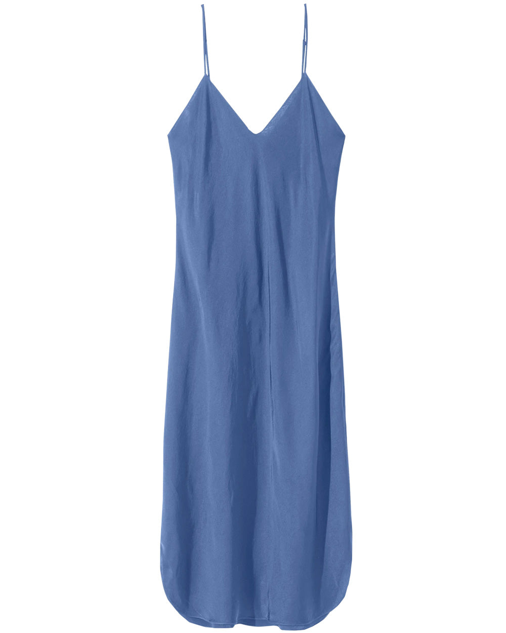 Azure Blue Sleeveless Slip Midi Dress
