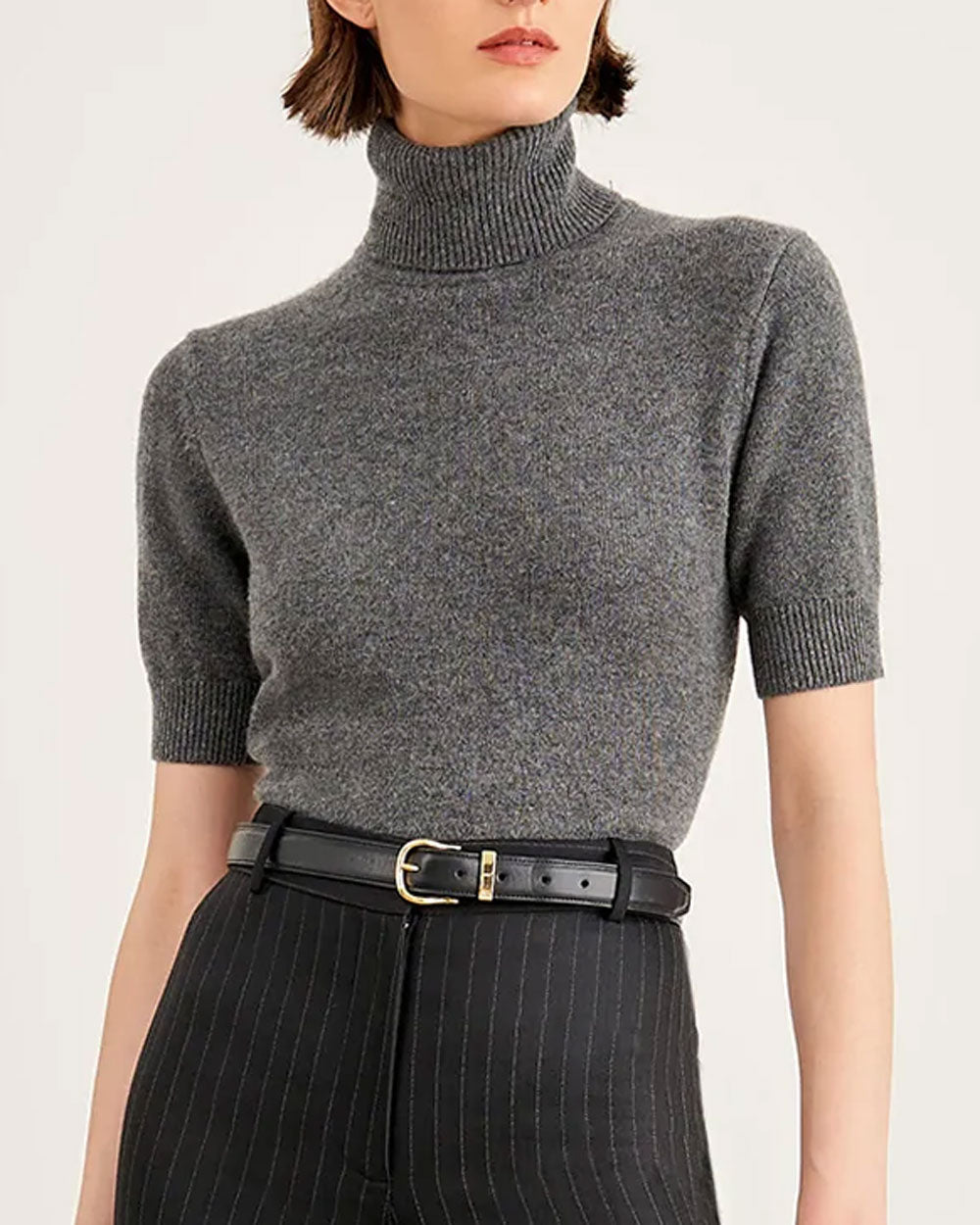Charcoal Short Sleeve Ava Sweater