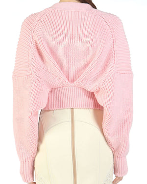 Pink Embellished Knit Cardigan