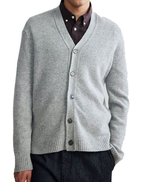 Wool Cardigan in Light Grey Melange