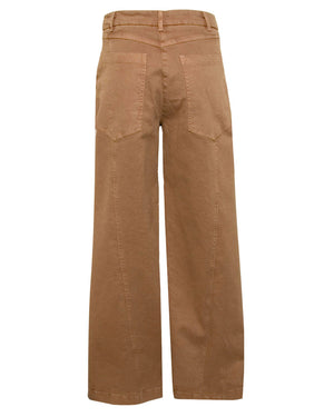 Drill Old Dyed Cotton Wide Trousers in Cookies