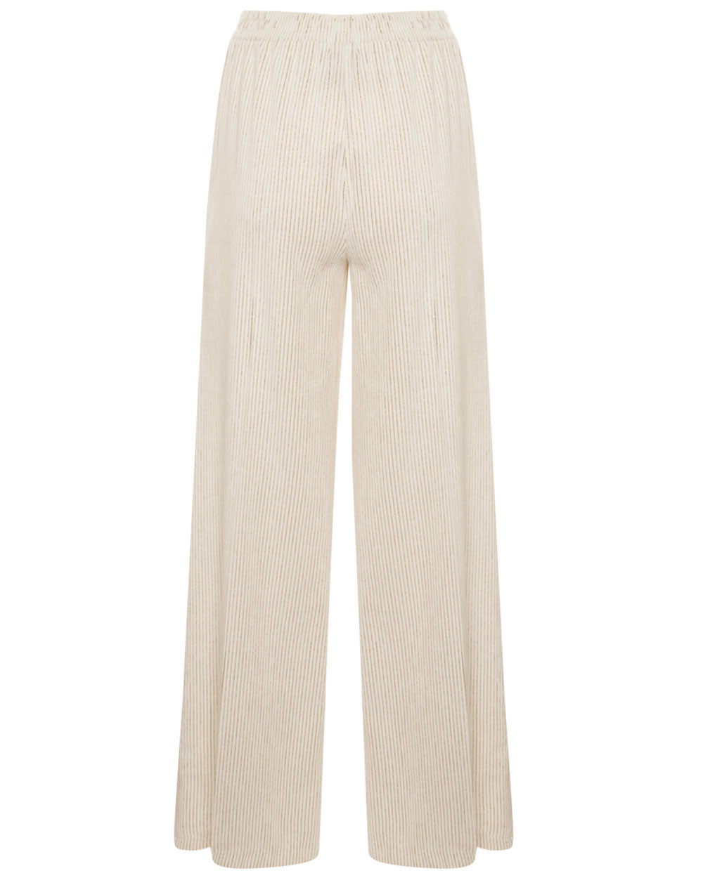 Off White Striped Velvet and Lurex Wide Trousers
