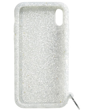Silicone iPhone Case in Silver Confetti
