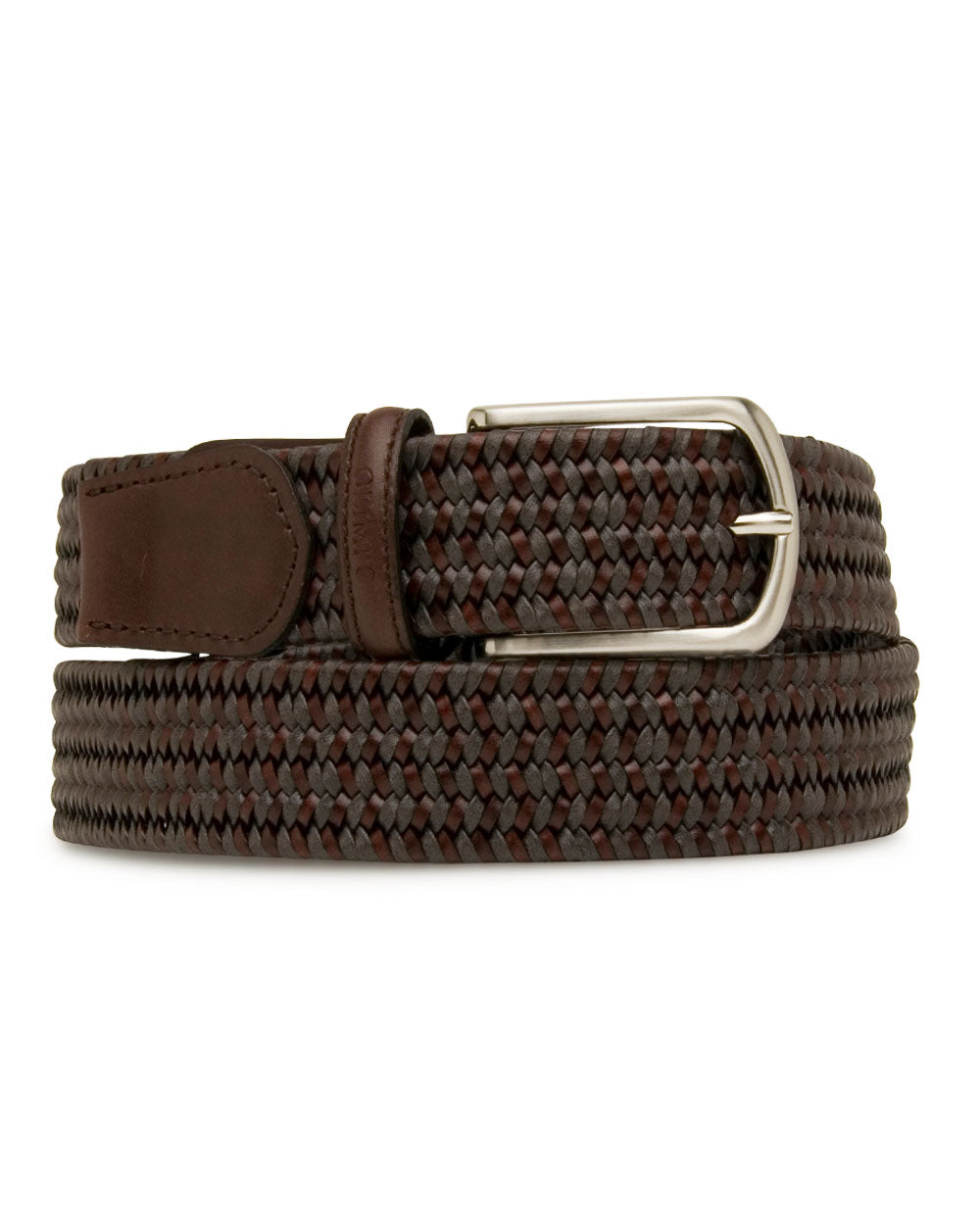 Braided Leather Belt in Brown