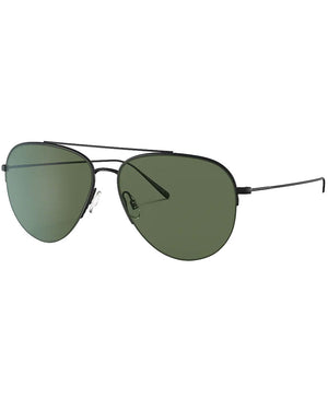 Cleamons Matte Black Polar Green Lens Sunglasses