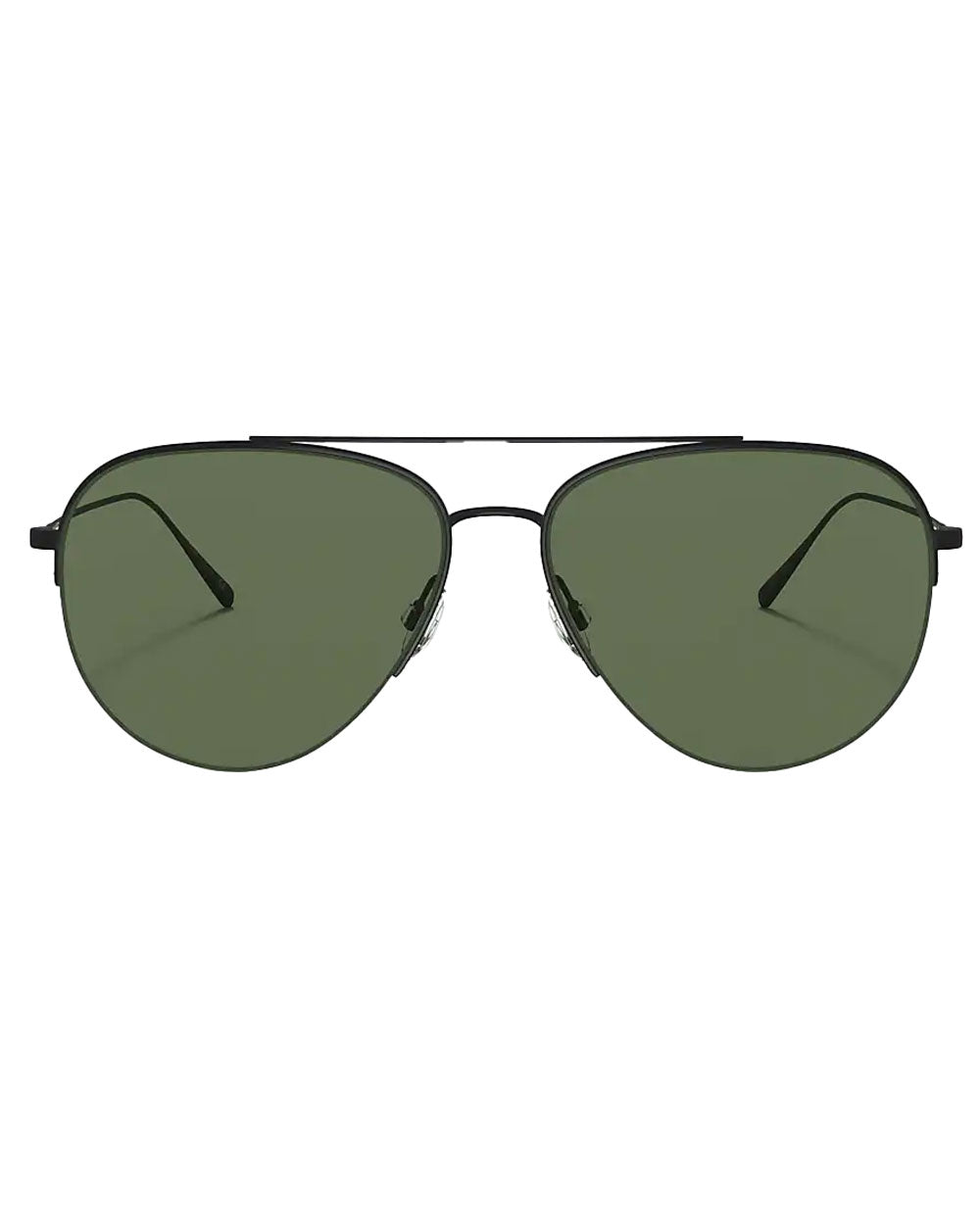 Cleamons Matte Black Polar Green Lens Sunglasses