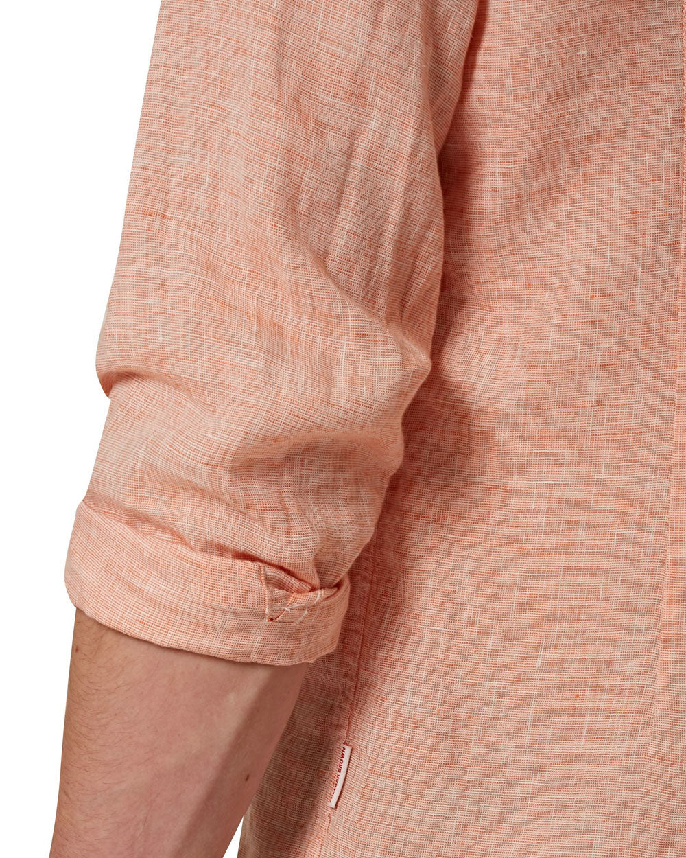 Giles Linen Tailored Fit Shirt in Orange Flash