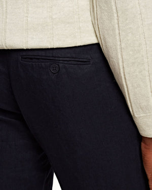 Griffon Linen Trouser in Navy